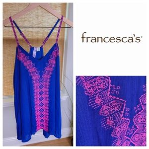 Alya Embroidered Blue & Pink Spaghetti Strap